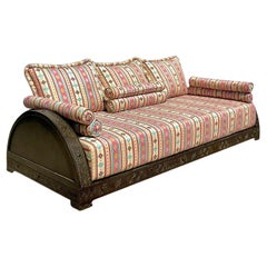 Vintage Boho Carved Moroccan Sofa