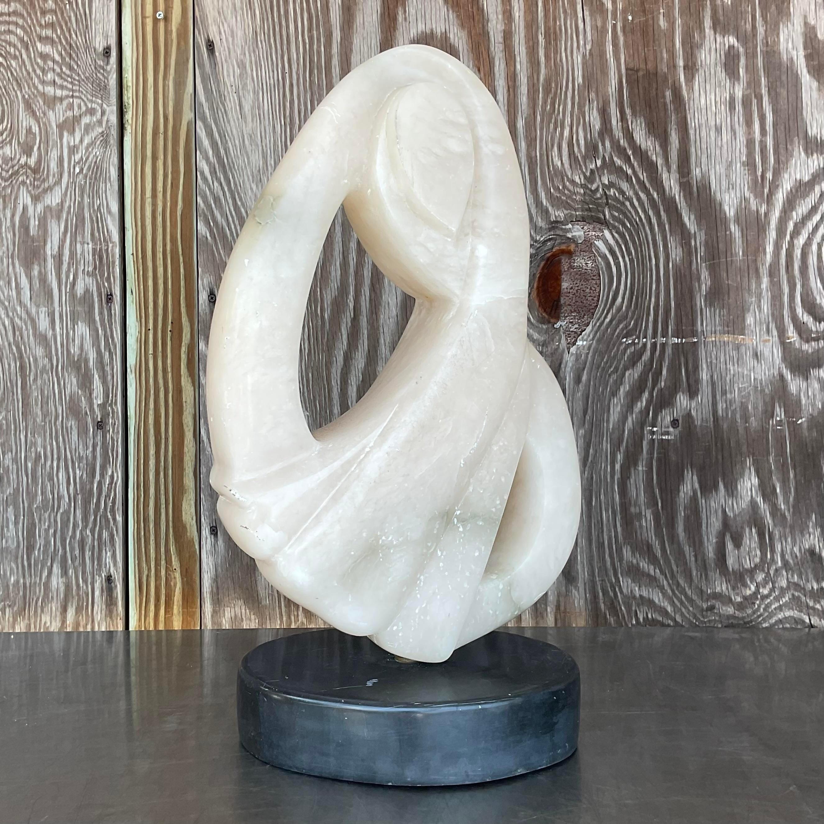 Scultura astratta in pietra intagliata vintage di Boho in vendita 2