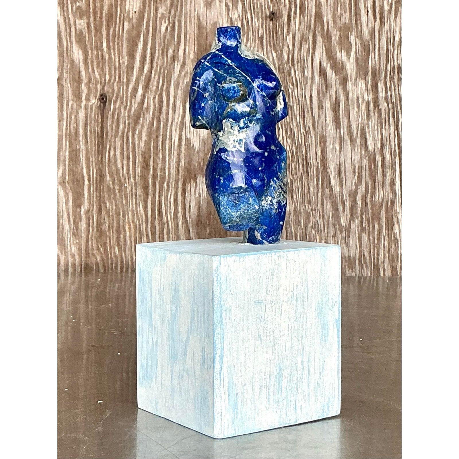 Escultura de torso femenino vintage boho tallada en piedra siglo XX en venta