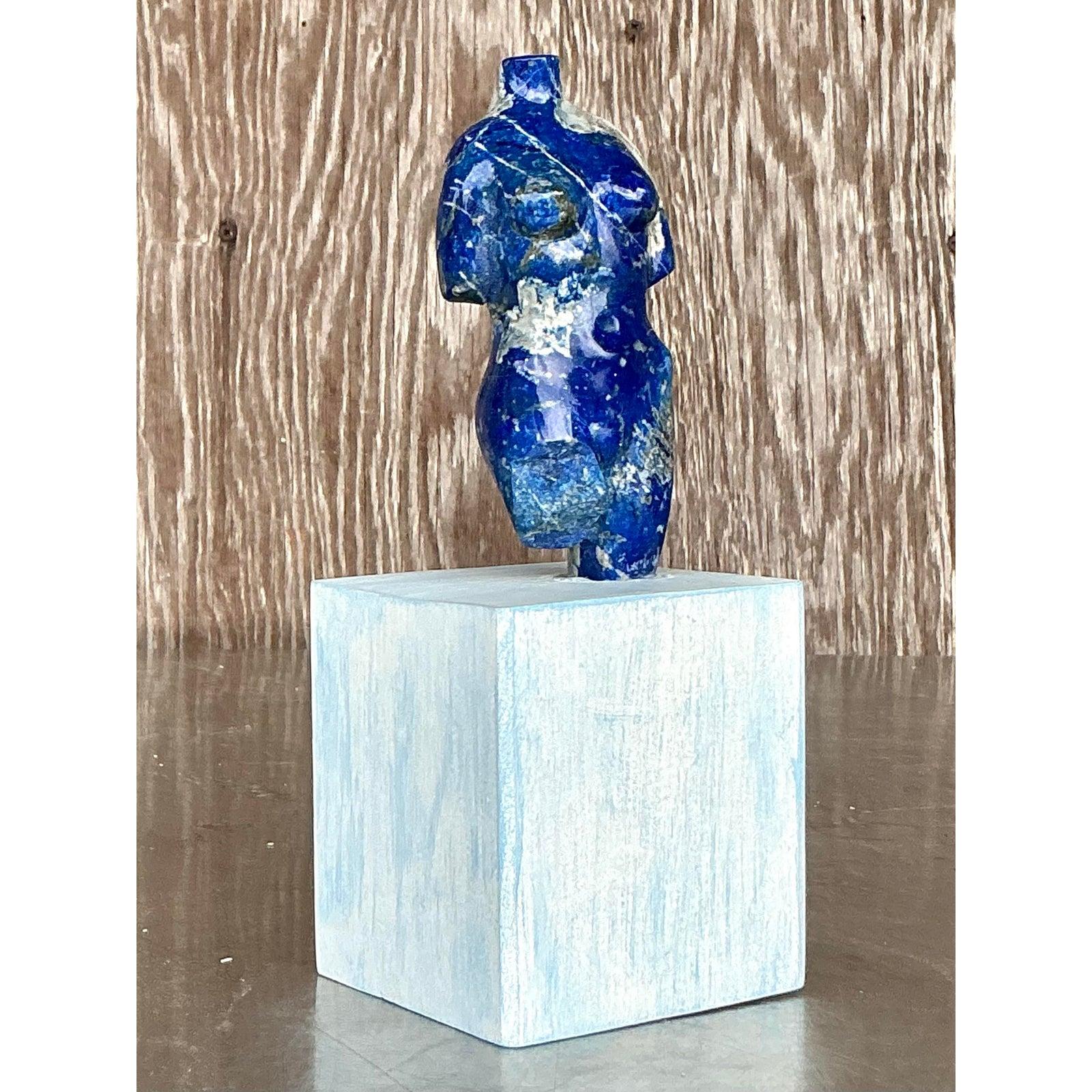 Escultura de torso femenino vintage boho tallada en piedra Piedra en venta