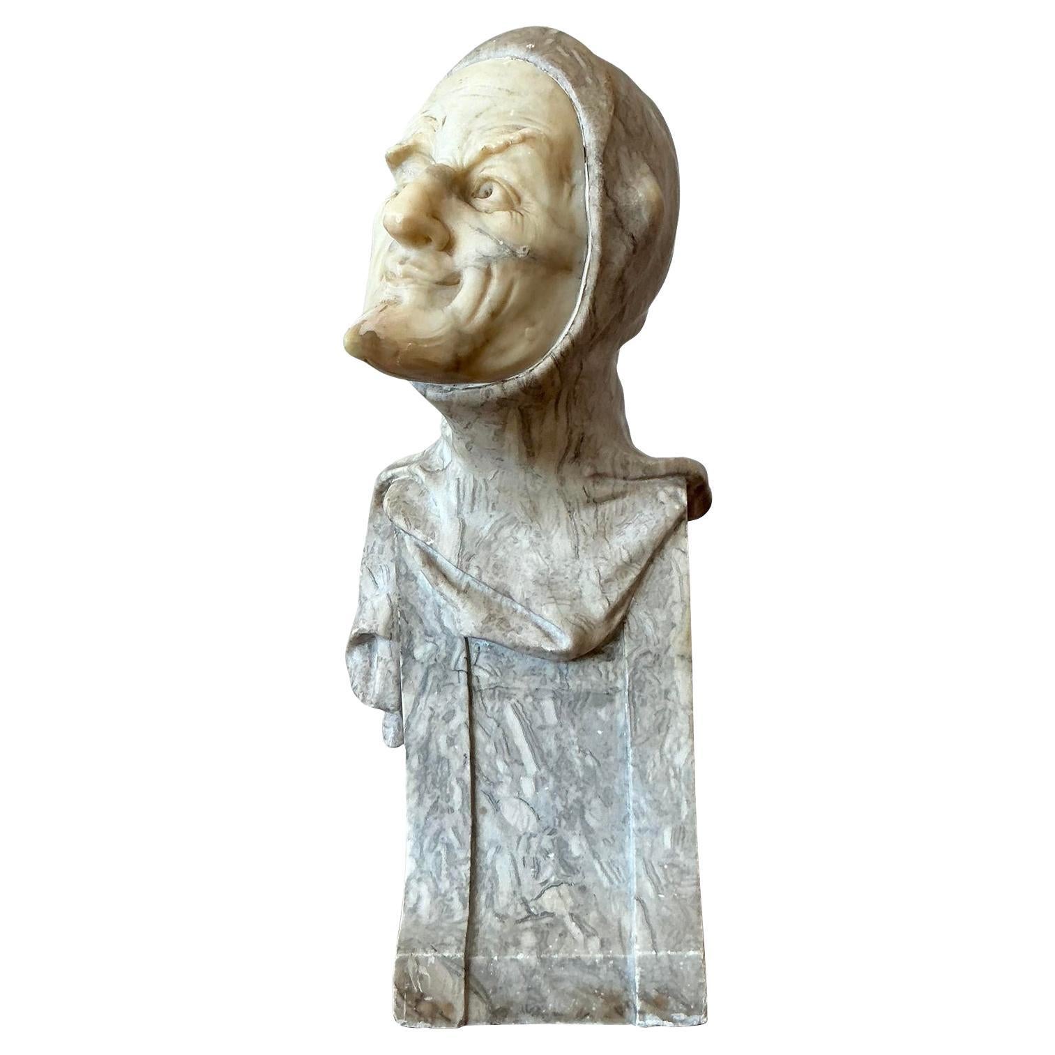 Scultura Mephisto vintage in pietra intagliata in stile boemo in vendita