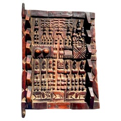 Vintage Boho Carved Tribal Door Sculpture
