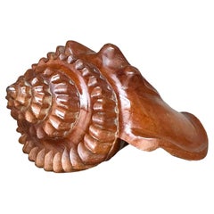 Vintage Boho geschnitzt Wood Conch Shell