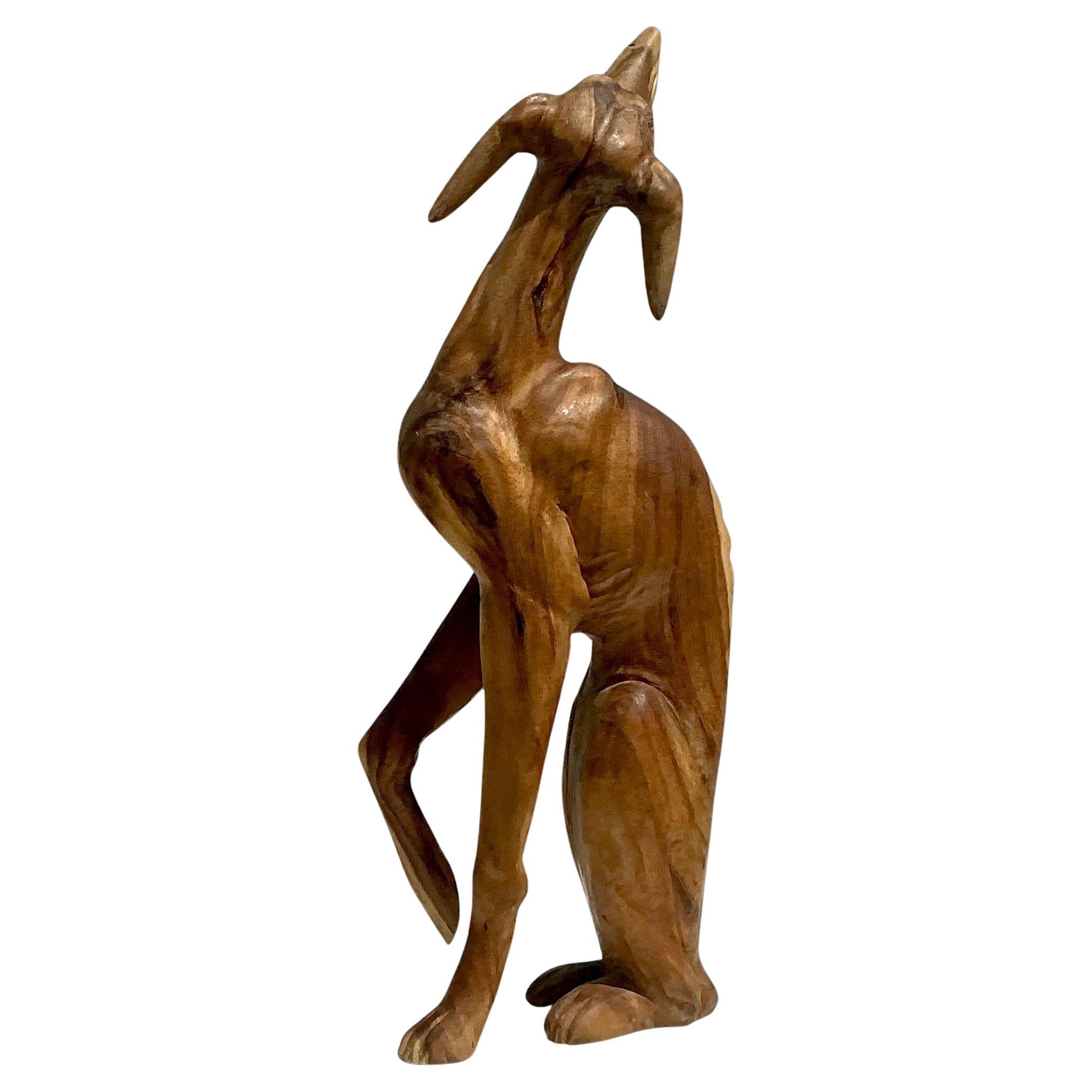 Galgo Vintage Boho de Madera Tallada