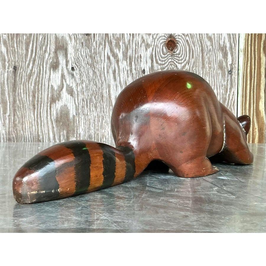 Legno Procione in legno intagliato vintage Boho in vendita