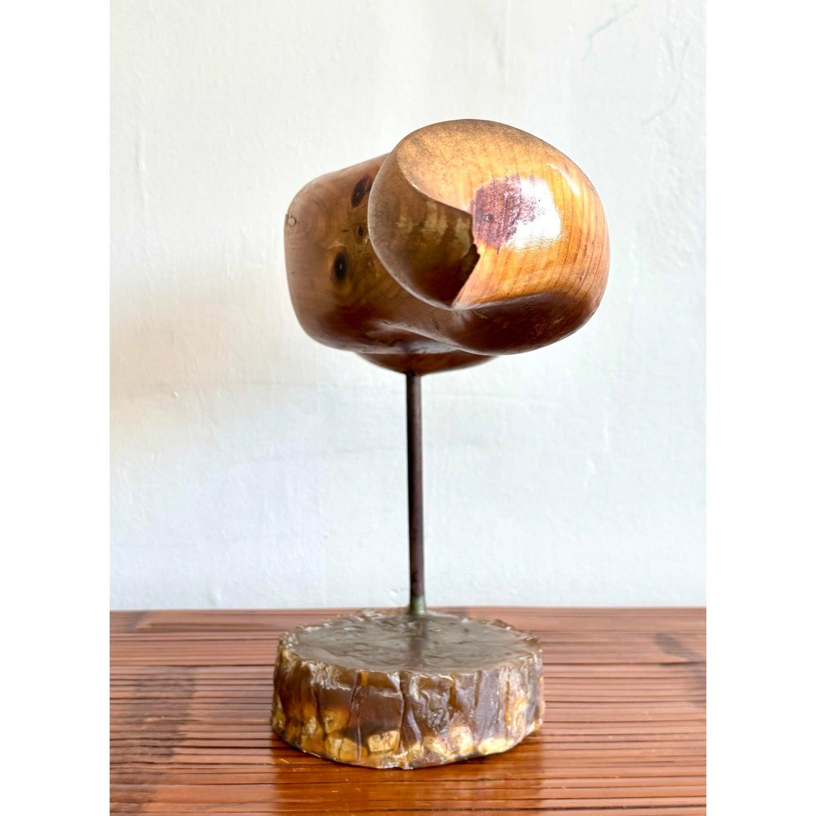 Minimalismo Scultura in legno intagliato vintage Boho in vendita