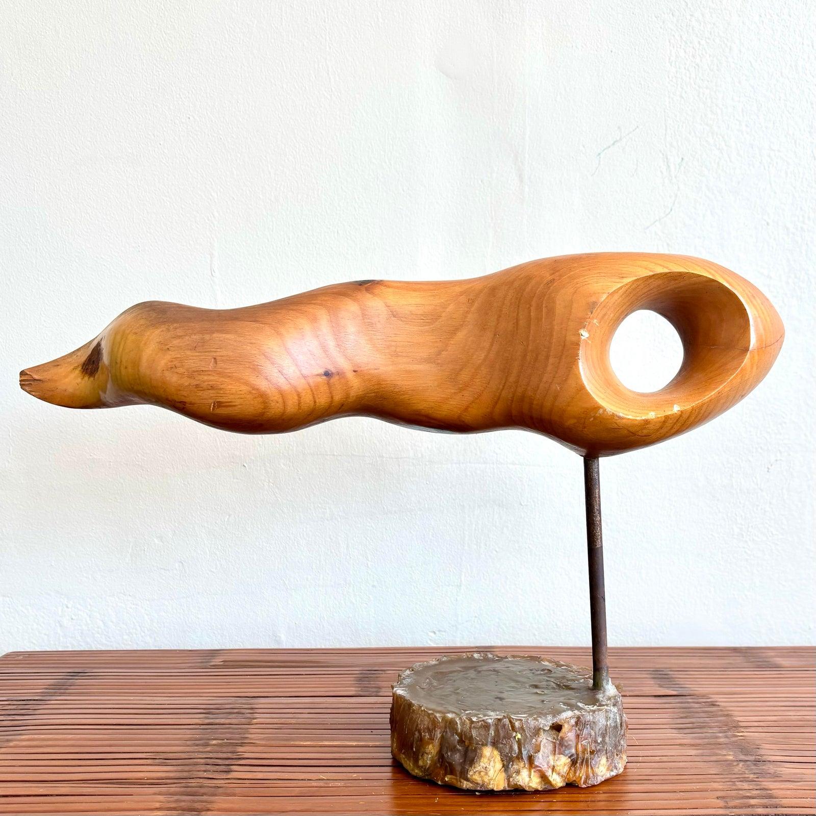 XX secolo Scultura in legno intagliato vintage Boho in vendita