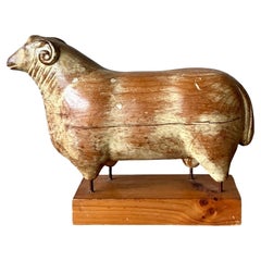 Mouton Vintage Boho en bois sculpté