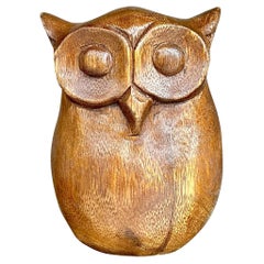 Gufo in legno intagliato Vintage By