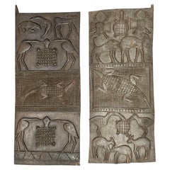 Vintage Boho Carved Wooden Panels - A Pair