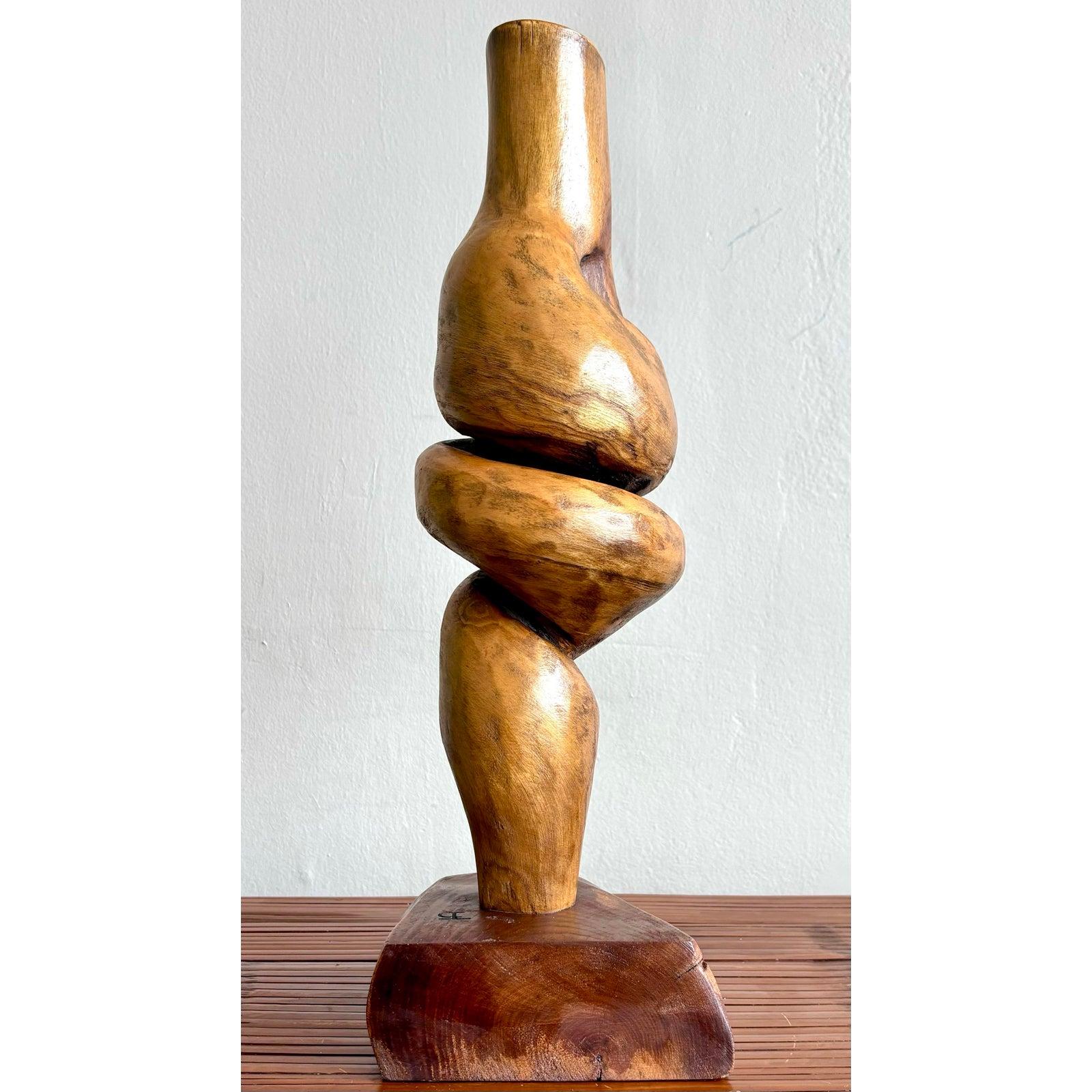 Americano Scultura vintage in legno intagliato di Boho Twist in vendita