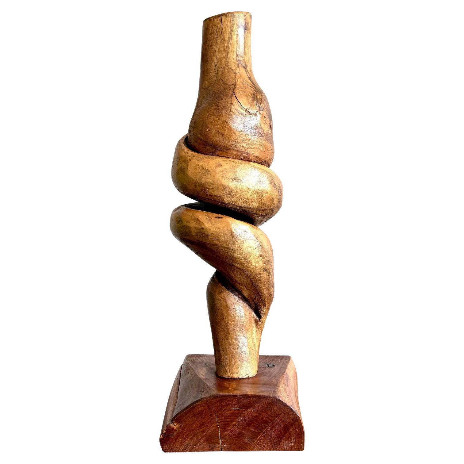 Scultura vintage in legno intagliato di Boho Twist in vendita