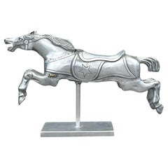 Cheval de carrousel Vintage Boho en fonte d'aluminium