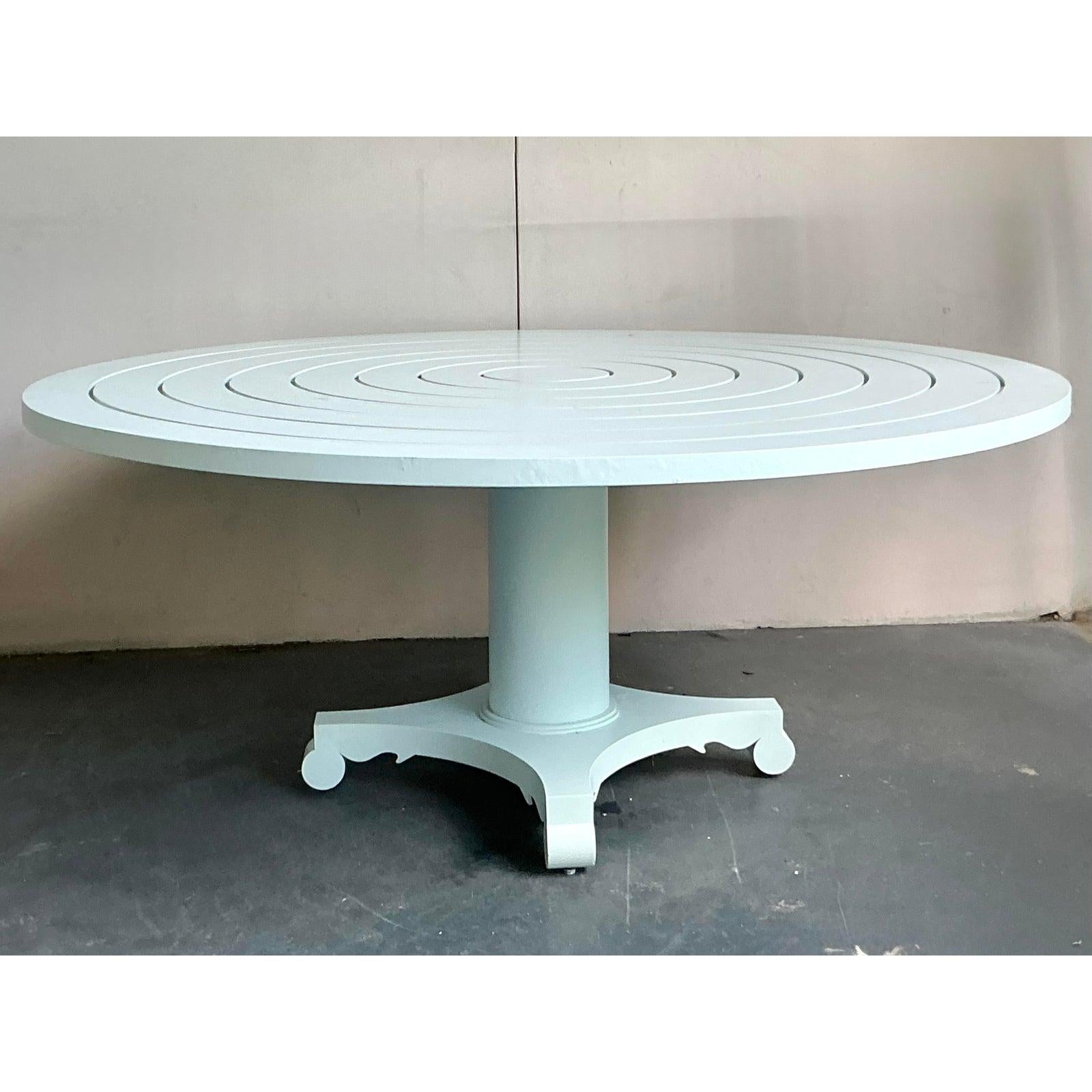 Table de salle à manger vintage Boho en fonte d'aluminium d'après McKinnon and Harris Bon état - En vente à West Palm Beach, FL