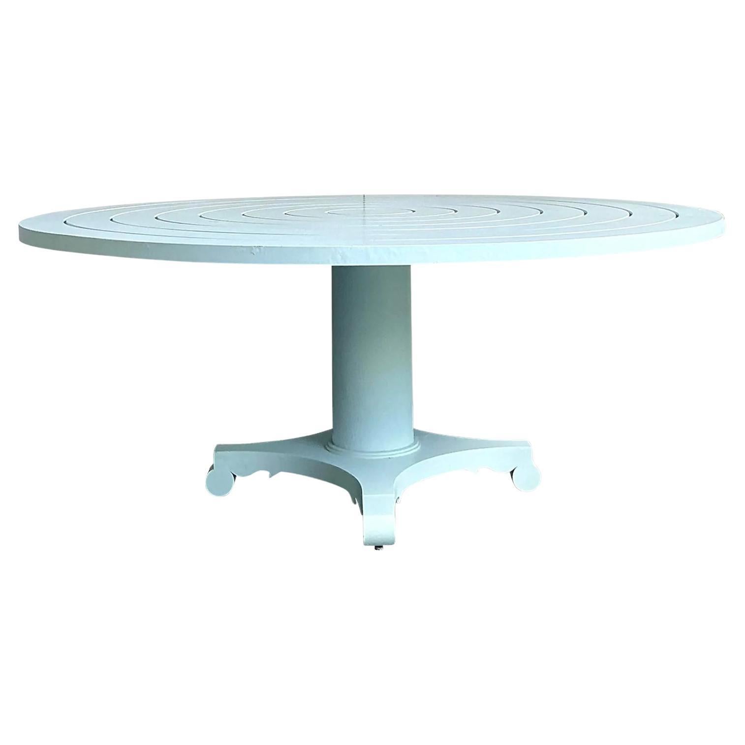 Vintage Boho Cast Aluminum Dining Table After McKinnon Harris