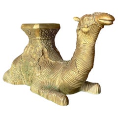 Vintage Boho Cast Brass Camel Low Stool