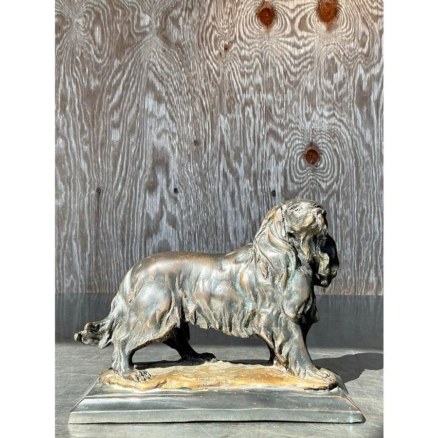 Escultura Vintage Boho de Bronce Fundido para Perro en Bueno estado para la venta en west palm beach, FL