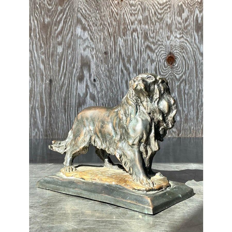 Escultura Vintage Boho de Bronce Fundido para Perro siglo XX en venta