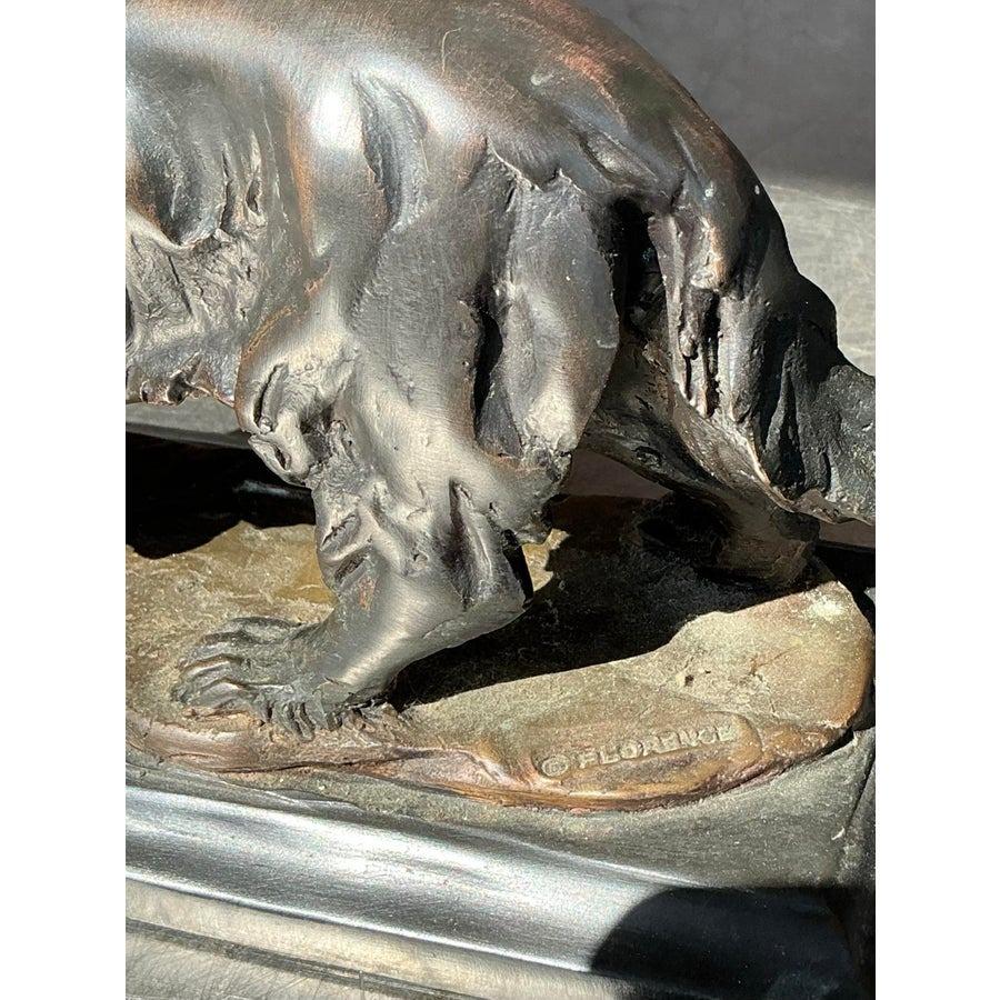 Escultura Vintage Boho de Bronce Fundido para Perro en venta 2