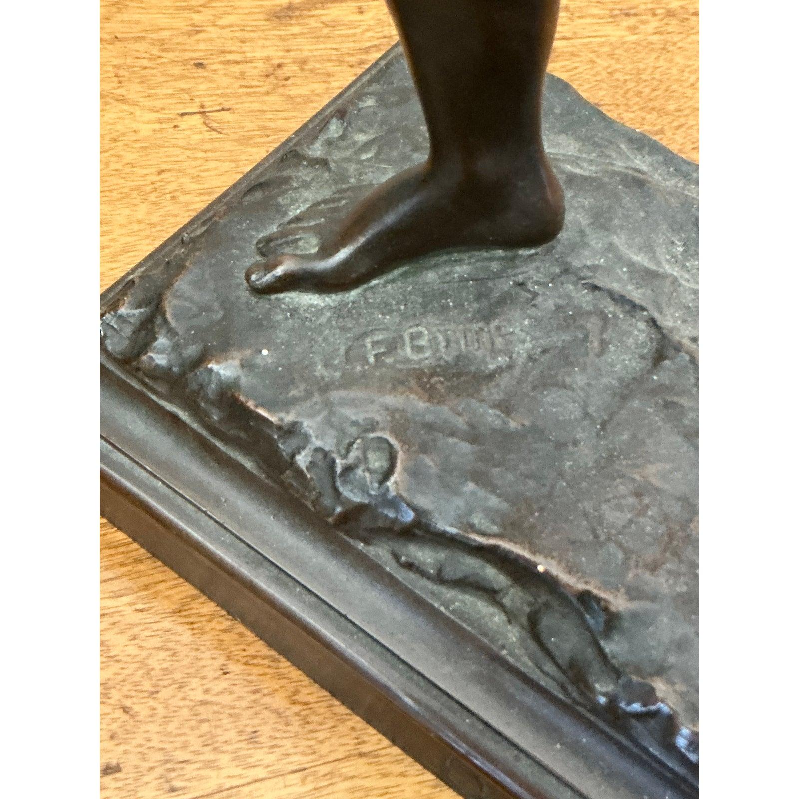 Figura di David in bronzo fuso in stile bohémien d'epoca in vendita 4
