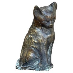 Vintage Boho Cast Bronze Maisie Cat Sculpture