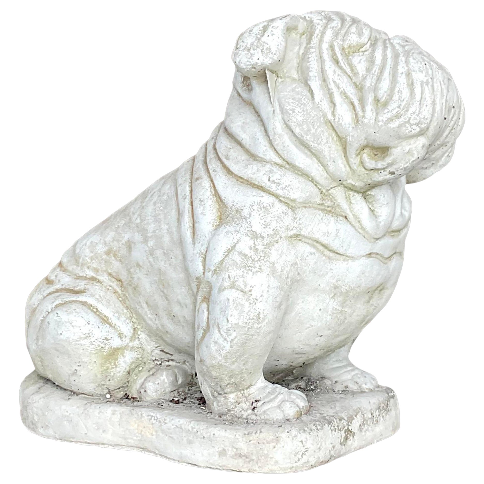 Statua da giardino Bulldog in cemento fuso Vintage By in vendita