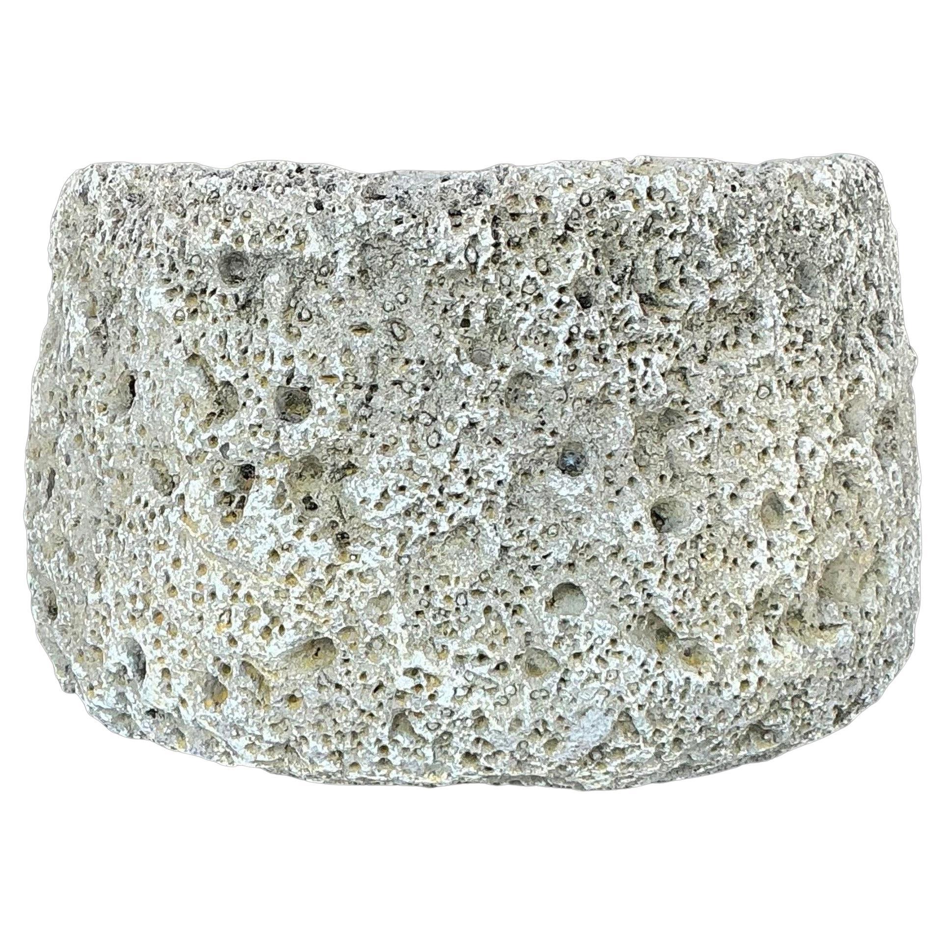 Vintage Boho Cast Cement Crater Planter
