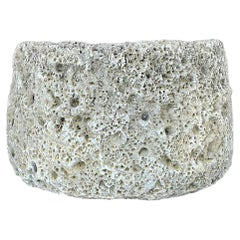 Vintage Boho Cast Cement Crater Planter