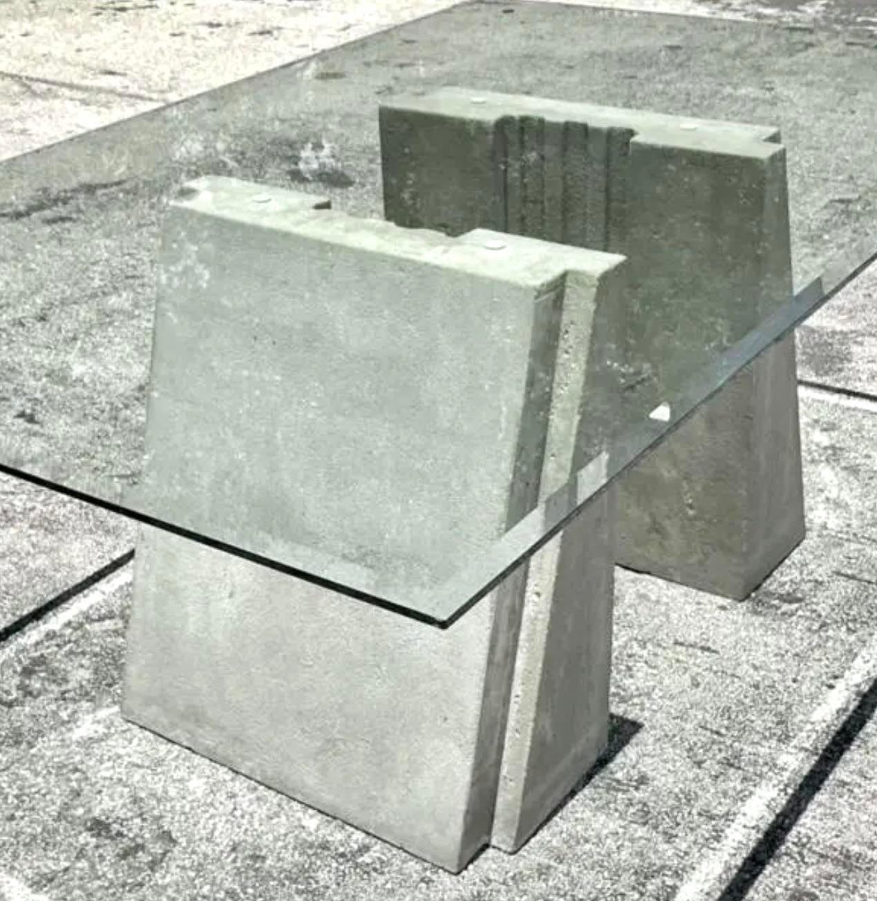 20th Century Vintage Boho Cast Concrete Dining Table For Sale
