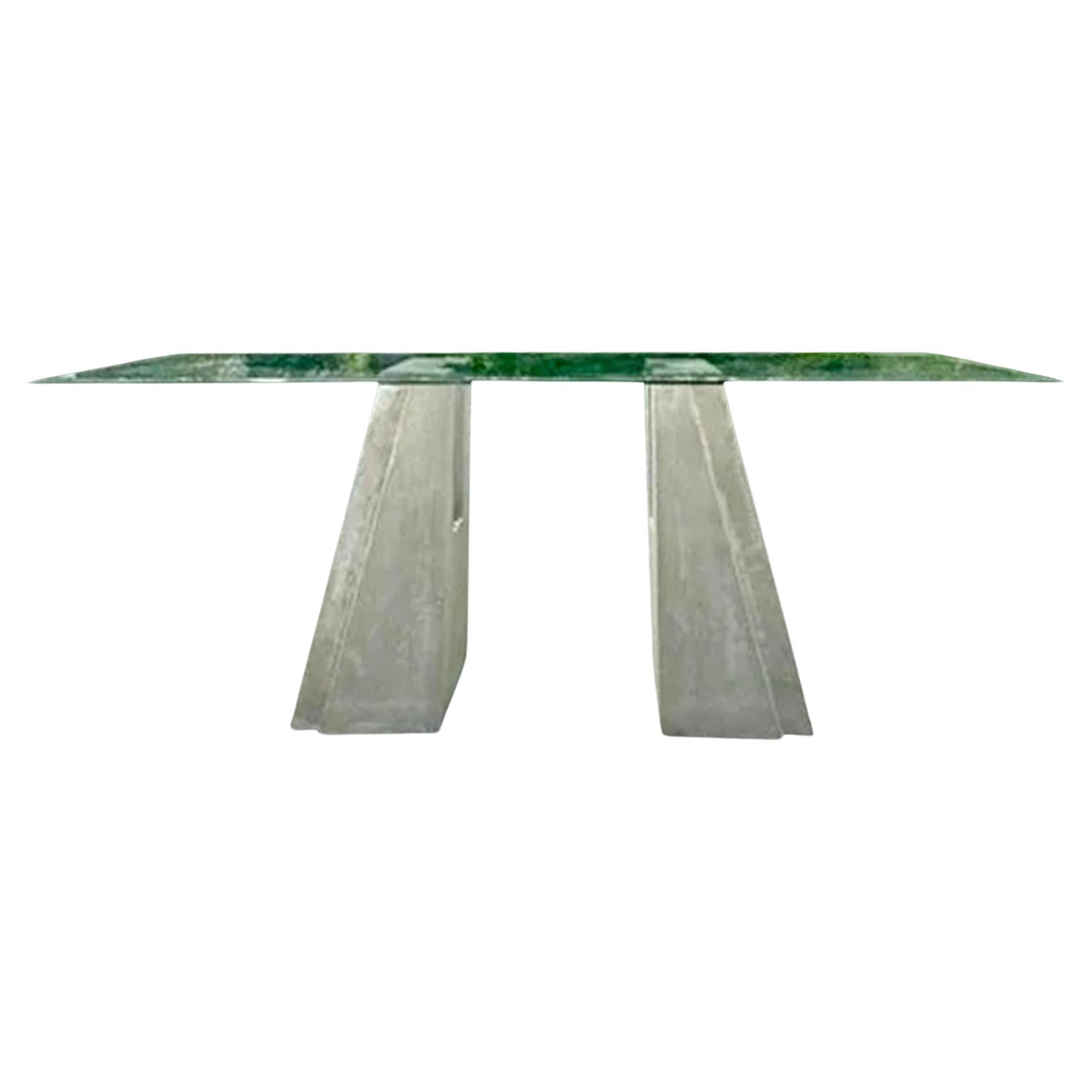 Vintage Boho Cast Concrete Dining Table