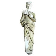 Vintage Boho Cast Concrete Figure of Pan