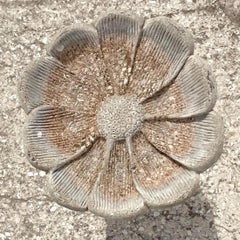 Vintage Boho Cast Concrete Flower Bird Bath