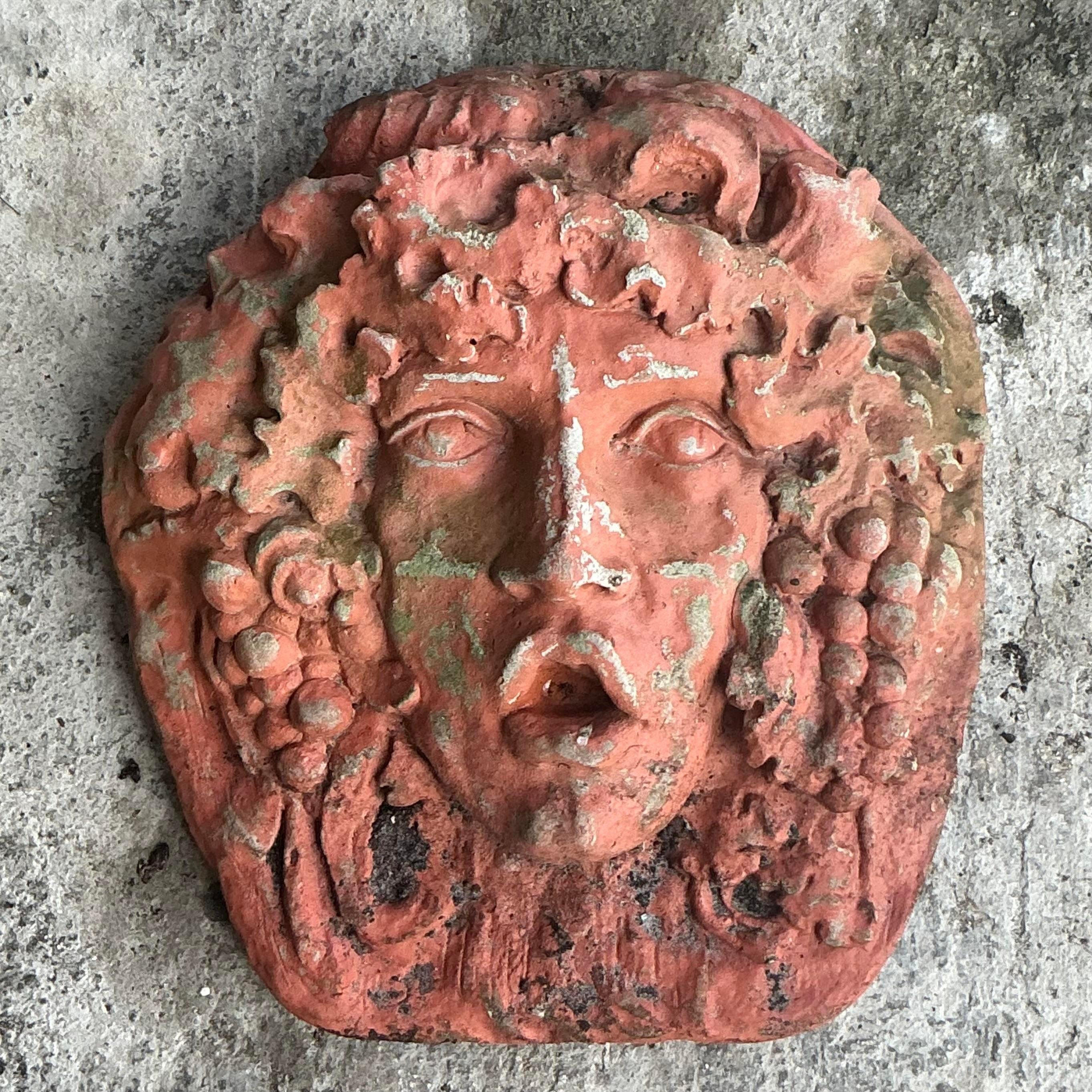 Calcestruzzo Scultura da parete in cemento fuso vintage Boho Goddess in vendita
