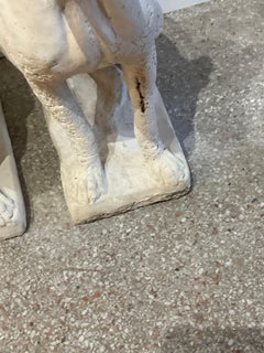 Vintage Boho Cast Concrete Guard Dogs - a Pair