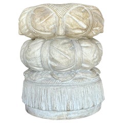 Vintage Boho Cast Plaster Swag Low Stool