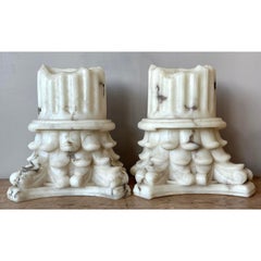Vintage Boho Cast Resin Column Sconce - A Pair