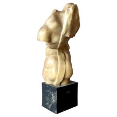 Vintage Boho Cast Resin Sculpture of Man