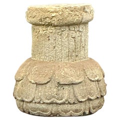 Vintage Boho Cast Stone Pedestal