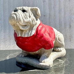 Vintage Boho Cement Georgia Bulldog Statue