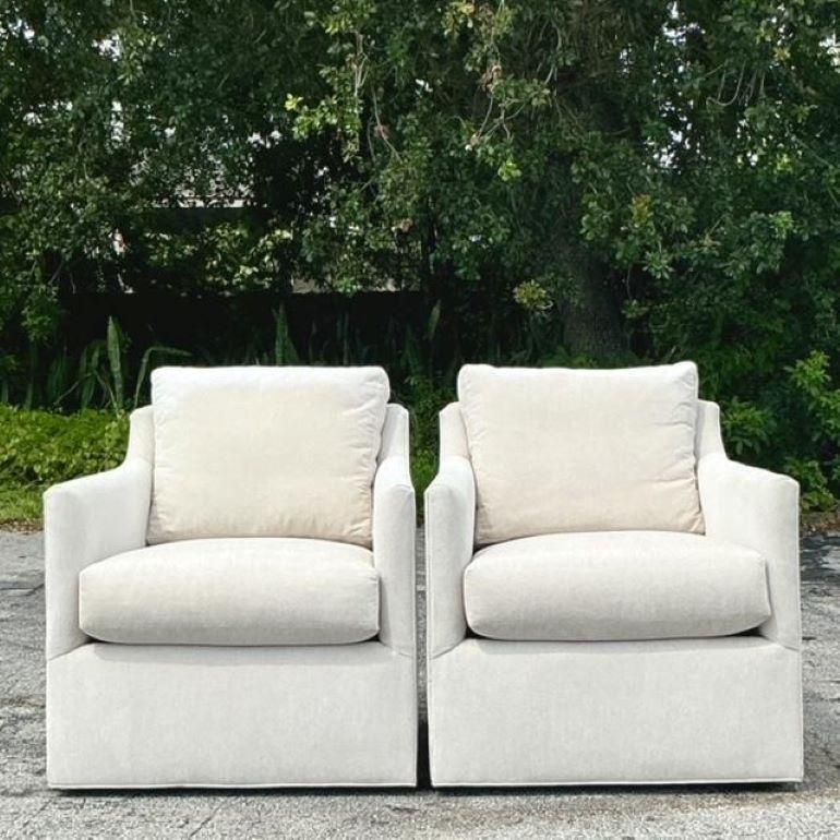 Métal Paire de chaises pivotantes Allison vintage Boho Century en vente