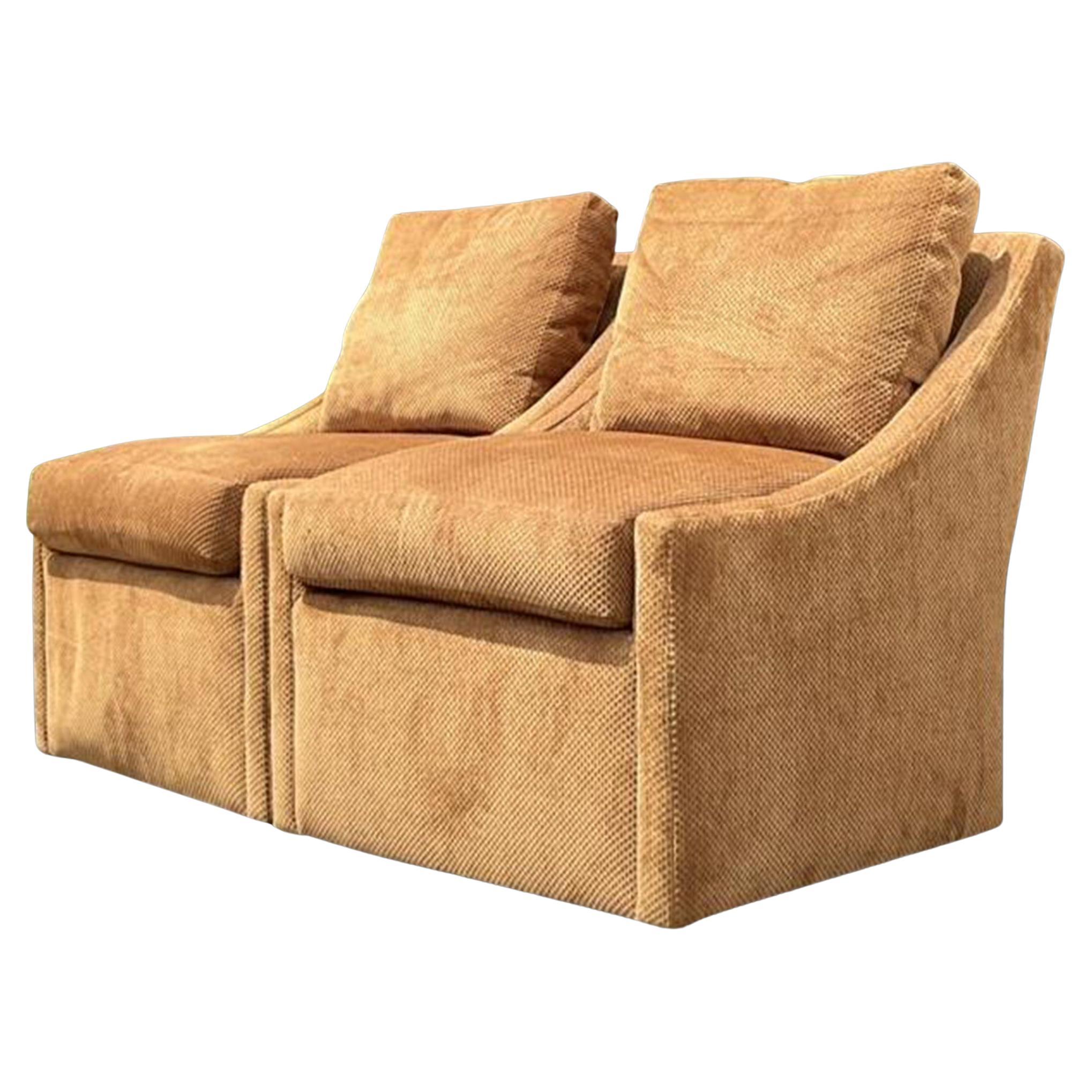 Chaises pivotantes vintage Boho Century à accoudoirs inclinés - une paire