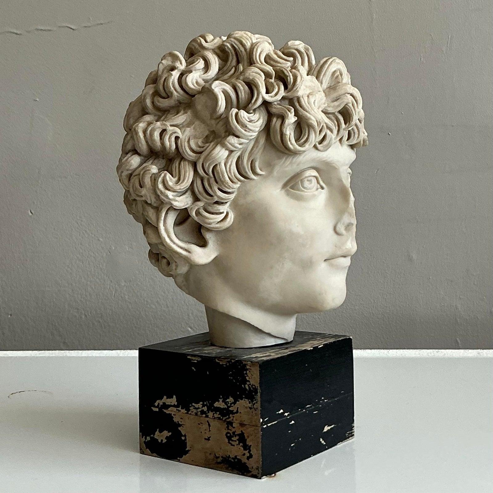 Busto di Marco Aurelio in ceramica boho vintage in vendita 4