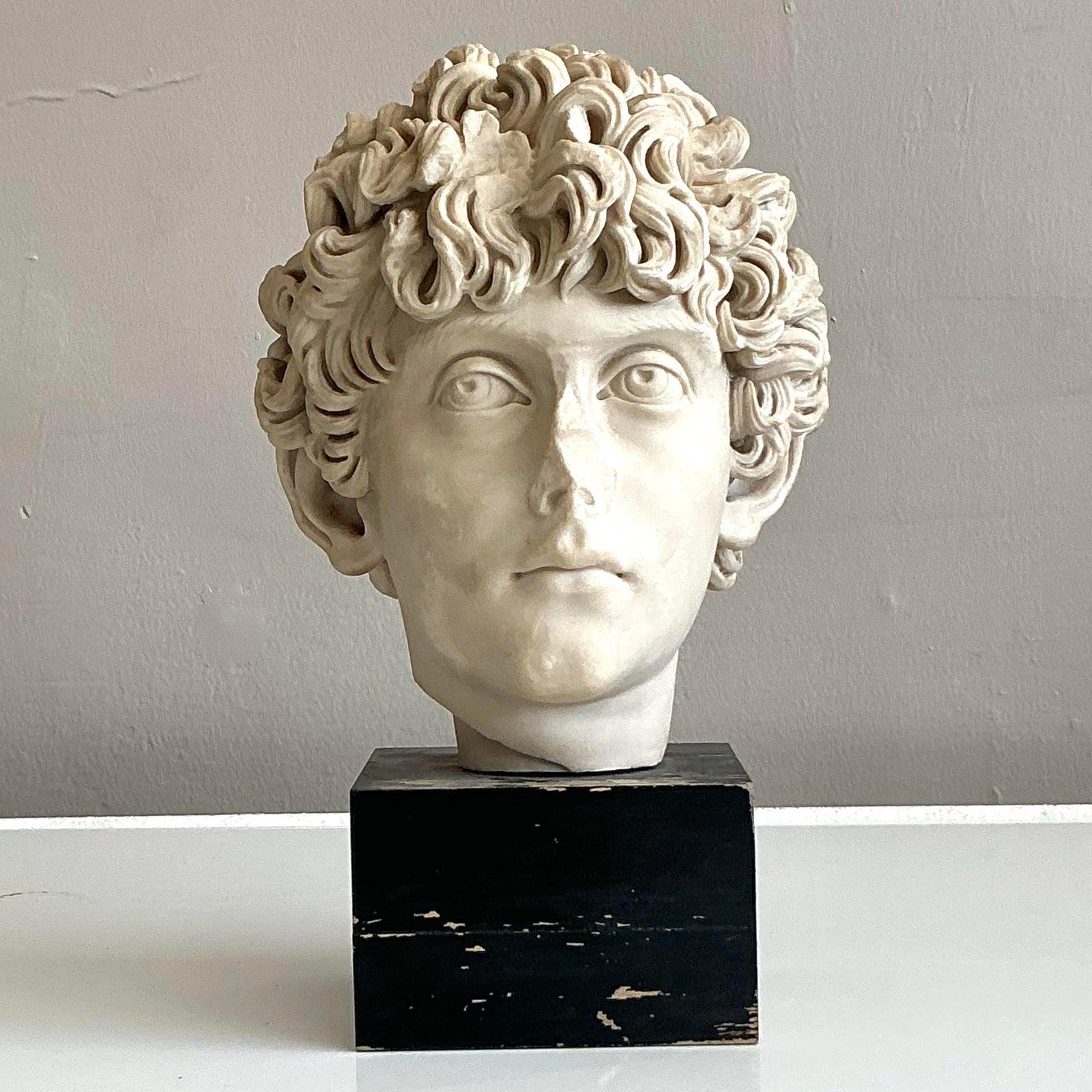 Grand Tour Busto di Marco Aurelio in ceramica boho vintage in vendita
