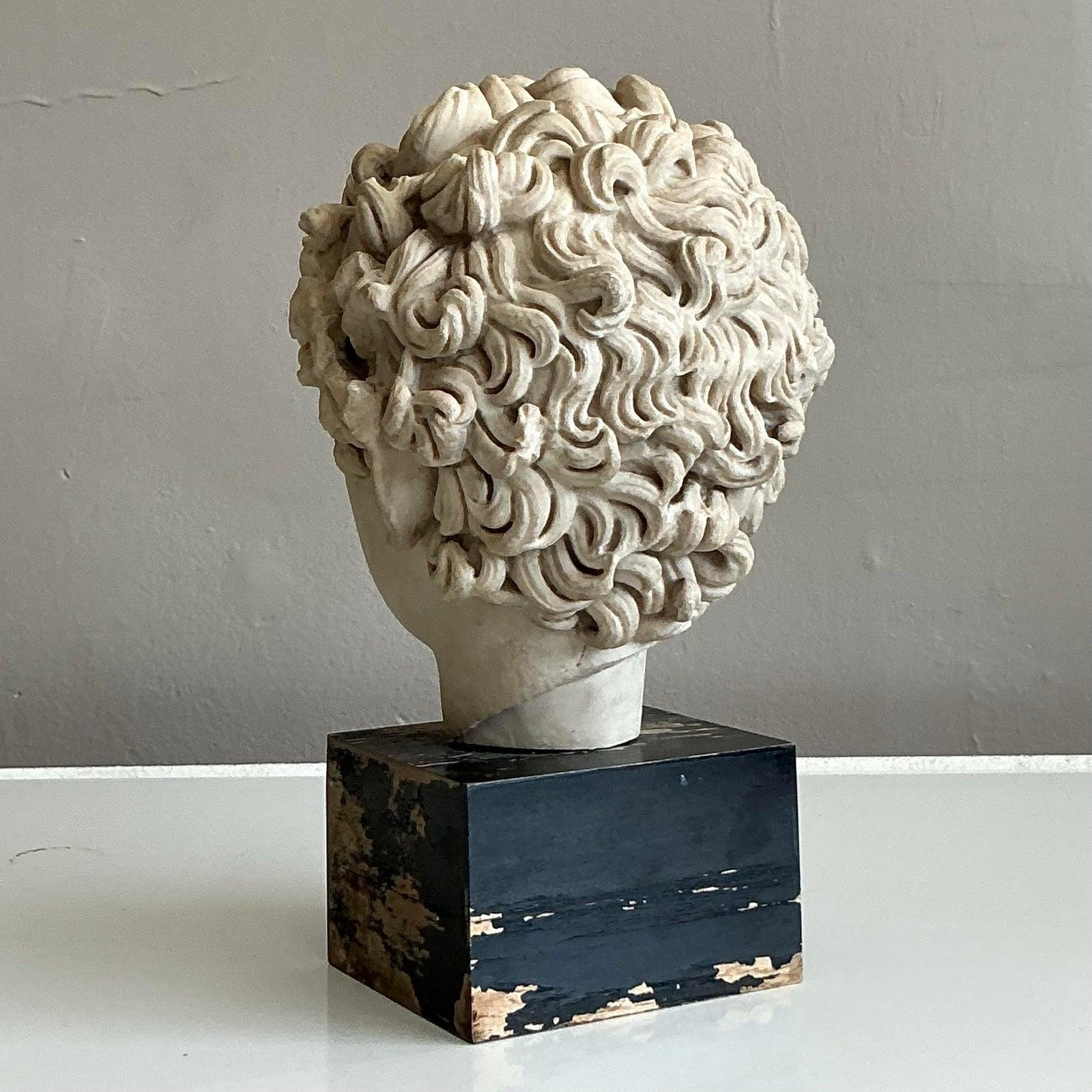 Italiano Busto di Marco Aurelio in ceramica boho vintage in vendita