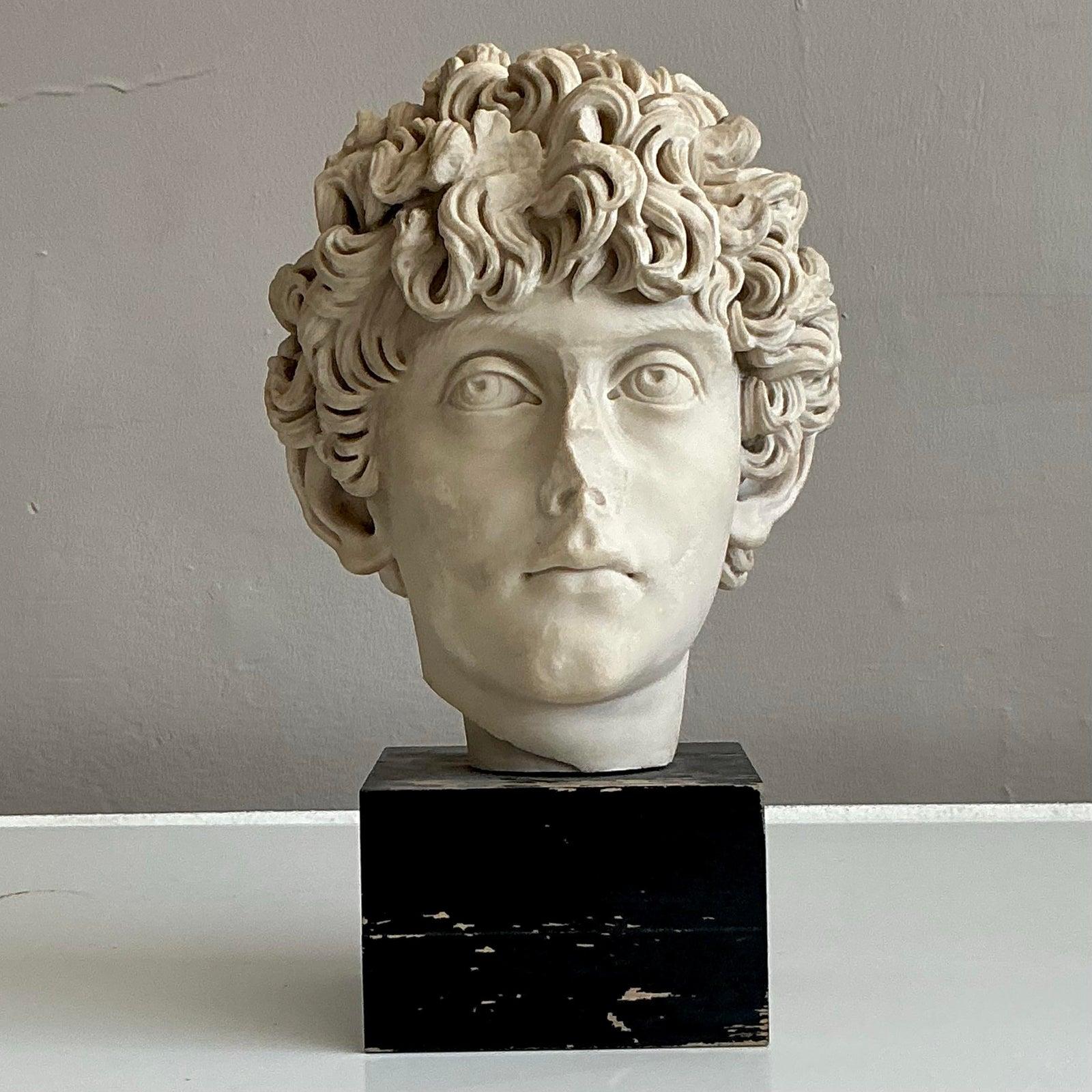 XX secolo Busto di Marco Aurelio in ceramica boho vintage in vendita