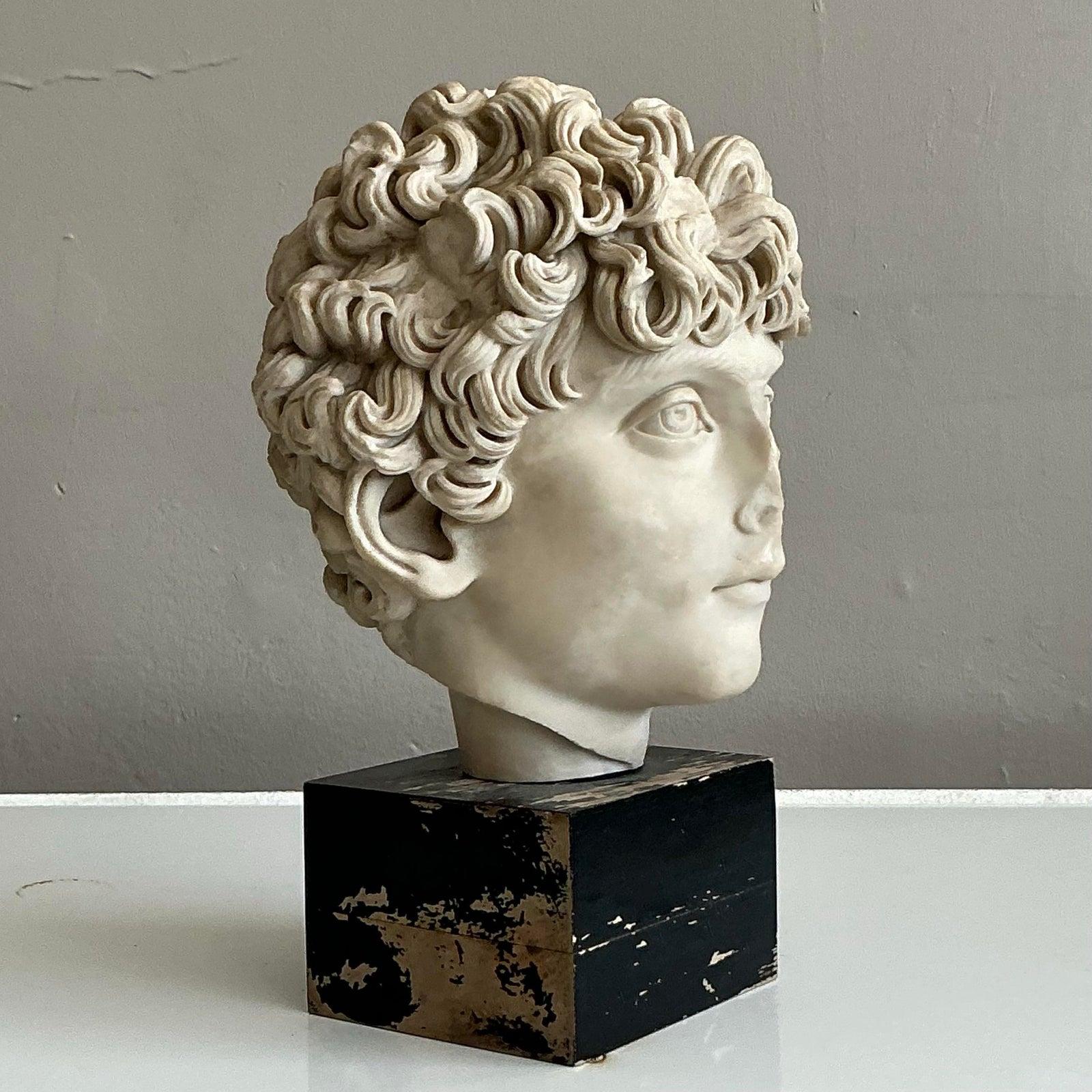 Ceramica Busto di Marco Aurelio in ceramica boho vintage in vendita