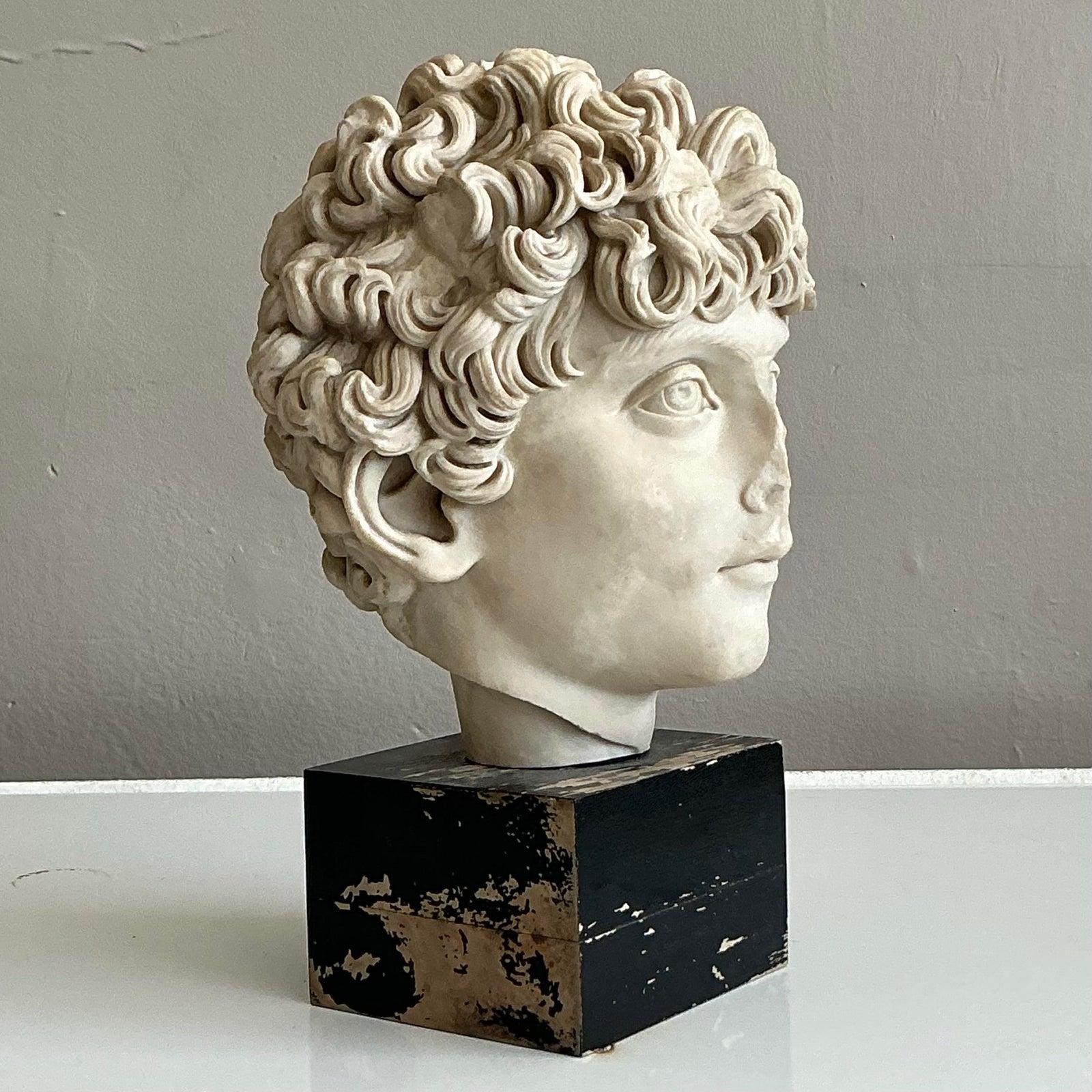 Busto di Marco Aurelio in ceramica boho vintage in vendita 1