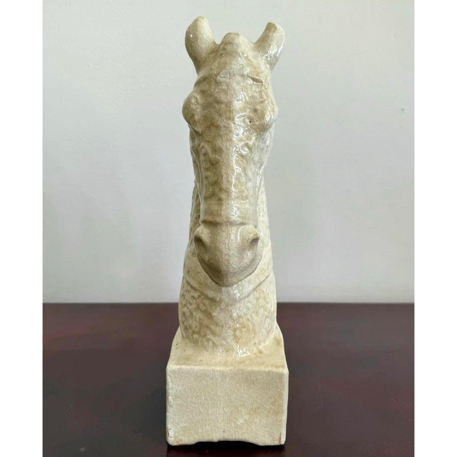 Americano Busto di cavallo in ceramica vintage Boho in vendita