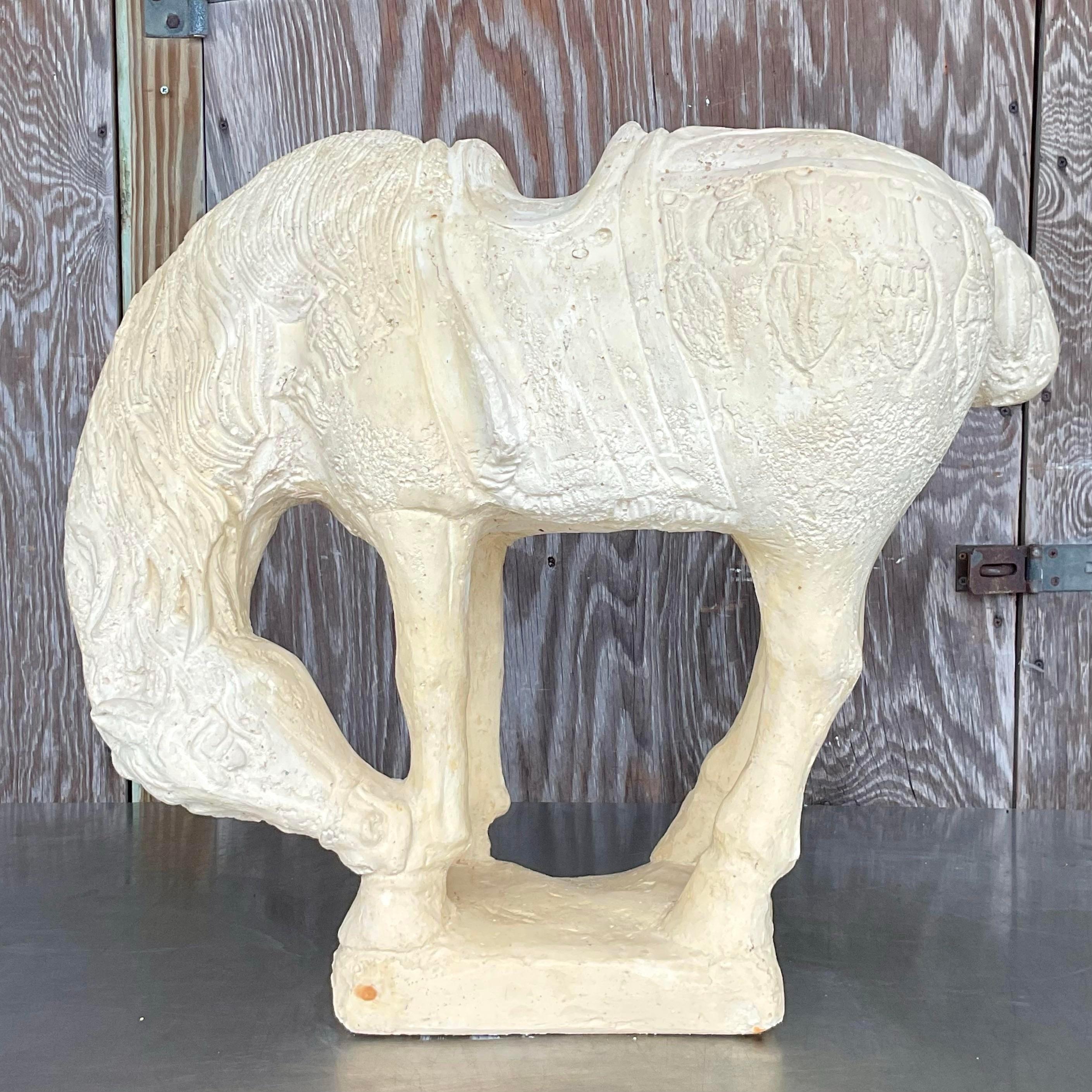 20th Century Vintage Boho Ceramic Tang Dynasty Horse For Sale