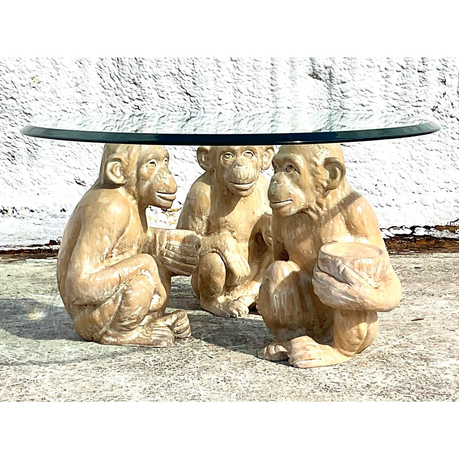 gold monkey side table